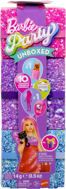 Lalka Barbie Beauty Party Unboxed w różowo-czerwonych odcieniach (JFY68) - obraz 1