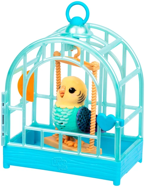 Інтерактивна іграшка Moose Little Live birds Хвилястий папужка Інді в клітці (630996266915) - зображення 3