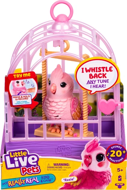 Інтерактивна ігрвшка Moose папужка какаду Розі в клітці (26692) - зображення 1