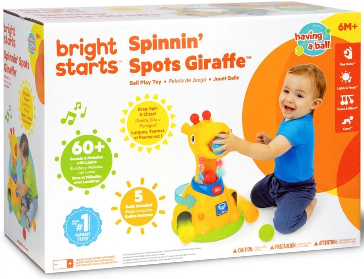 Muzyczna zabawka Bright Starts Spinnin' Spots Żyrafa 17410 (074451174108) - obraz 1