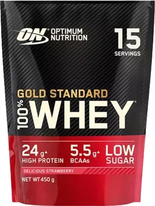 Протеїн Optimum Nutrition Gold Standard 100% Whey 450 г Delicious Strawberry (5060245600668) - зображення 1