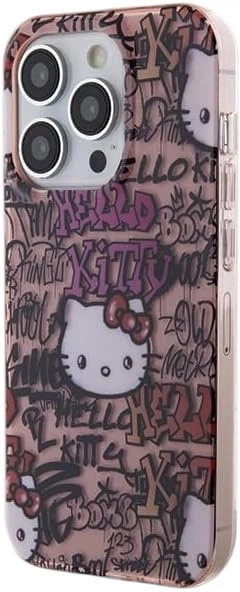 Панель Hello Kitty IML Tags Graffiti для Apple iPhone 15 Pro Max Pink (HKHCP15XHDGPTP) - зображення 2
