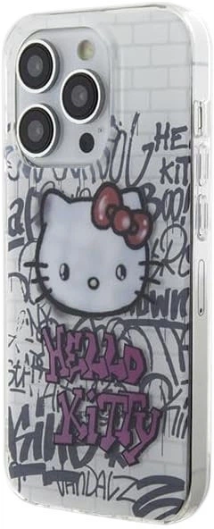 Etui plecki Kitty IML Kitty On Bricks Graffiti do Apple iPhone 15 Pro White (HKHCP15LHDGPHT) - obraz 2
