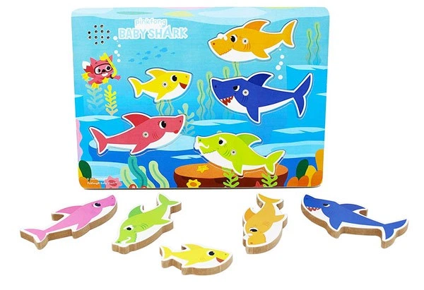 Zestaw drewnianych puzzli Spin Master Baby shark z muzyką 5 szt 6054918 (0778988287361) - obraz 3