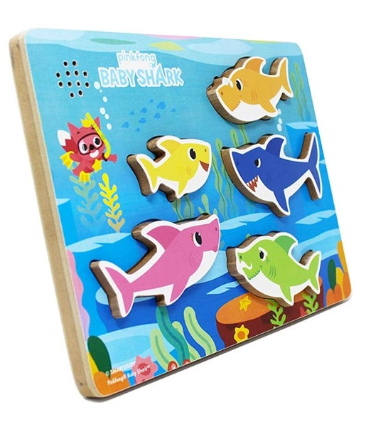 Zestaw drewnianych puzzli Spin Master Baby shark z muzyką 5 szt 6054918 (0778988287361) - obraz 1