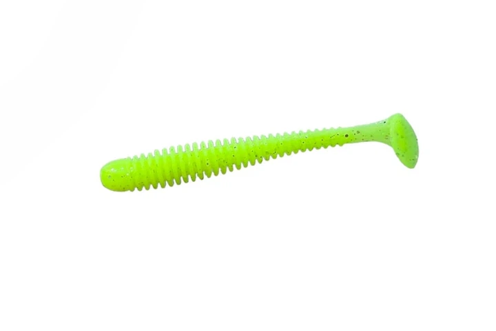 Силикон Crazy Fish Vibro Worm 3.4" (5шт/уп), цвет: 54 Green Acid (4327014011) - Фото 1 Силикон Crazy Fish Vibro Worm 3.4" (5шт/уп), цвет: 54 Green Acid (4327014011) - изображение 1
