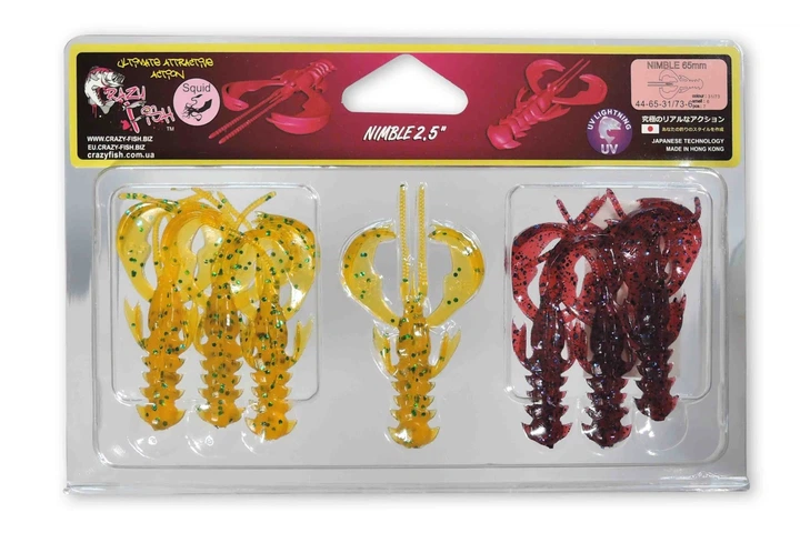 Силикон Crazy Fish Nimble 2.5" (7шт/уп), цвет: 31/73 (4327004009) - Фото 1 Силикон Crazy Fish Nimble 2.5" (7шт/уп), цвет: 31/73 (4327004009) - изображение 1