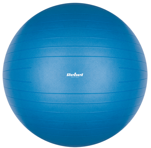 Фітнес м'яч Rebel Active з ручним насосом 75 см Блакитний (5901890099196) - зображення 2