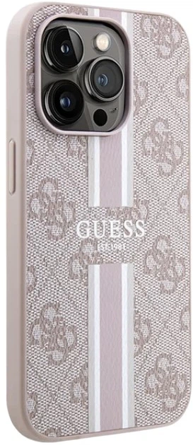 Панель Guess 4G Printed Stripes MagSafe для Apple iPhone 15 Pro Pink (3666339203504) - зображення 3