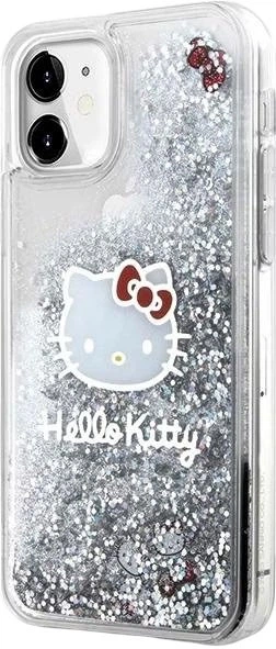 Etui plecki Hello Kitty Liquid Glitter Charms Kitty Head do Apple iPhone 15 / 14 / 13 Silver (HKHCP15SLIKHET) - obraz 2