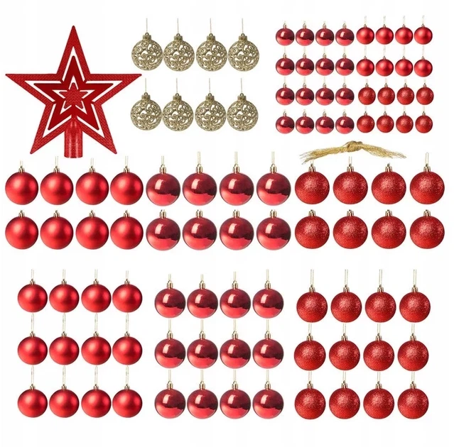 Набір ялинкових кульок Springos CA0122 6/4/3 см 101 шт. (5907719410753) - зображення 2