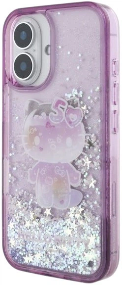 Etui plecki Hello Kitty Liquid Glitter 50TH Anniversary Party do Apple iPhone 16 Purple (HKHCP16SL50PPU) - obraz 2