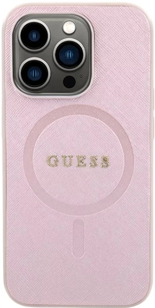 Панель Guess Saffiano MagSafe для Apple iPhone 15 Pro Pink (3666339156206) - зображення 1