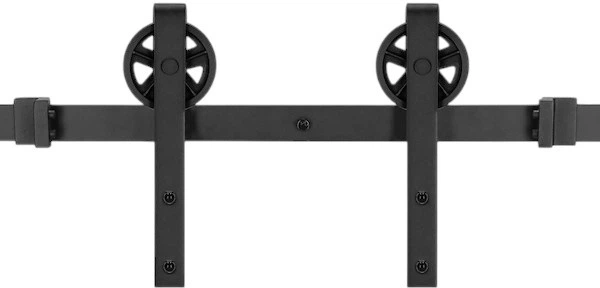 Система для розсувних дверей Springos HA5007 183 см barn door з декоративними фурнітурами, напрямна до 100 кг Чорна (5907719420448) - зображення 2