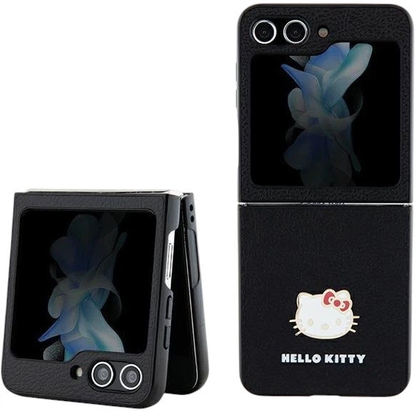 Панель Hello Kitty Metal Logo Kitty Head для Samsung Galaxy Flip 5 Black (HKHCZF5PGHDLMK) - зображення 1