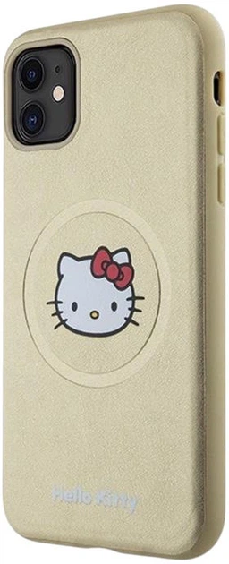 Панель Hello Kitty Leather Kitty Head MagSafe для Apple iPhone 11 Gold (HKHMN61PGHCKD) - зображення 2