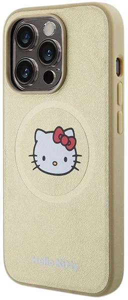 Etui plecki Hello Kitty Leather Kitty Head MagSafe do Apple iPhone 15 Pro Gold (HKHMP15LPGHCKD) - obraz 2
