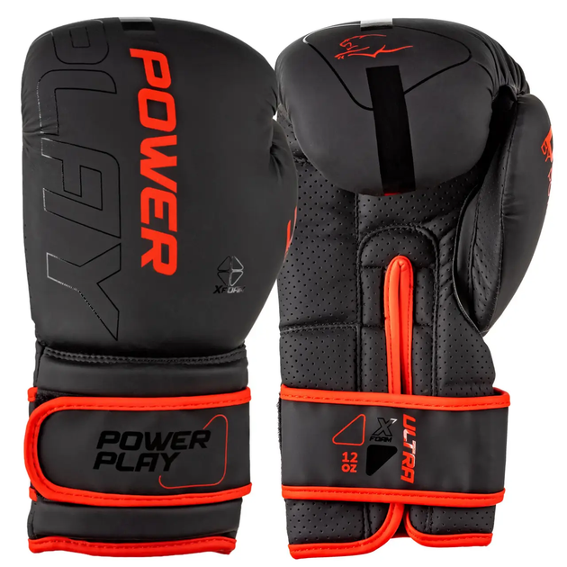 Рукавички боксерські PowerPlay 3024 Ultra Mat розмір 12 унцій, чорно-червоні - Фото 1 Рукавички боксерські PowerPlay 3024 Ultra Mat розмір 12 унцій, чорно-червоні - изображение 1