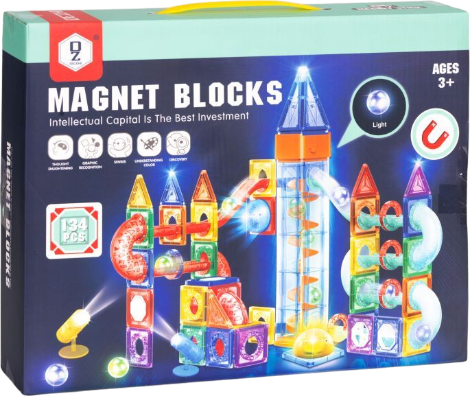 Klocki magnetyczne ModernHome by Multistore Kulodrom 134 elementy HC725862 (5905817008490) - obraz 1