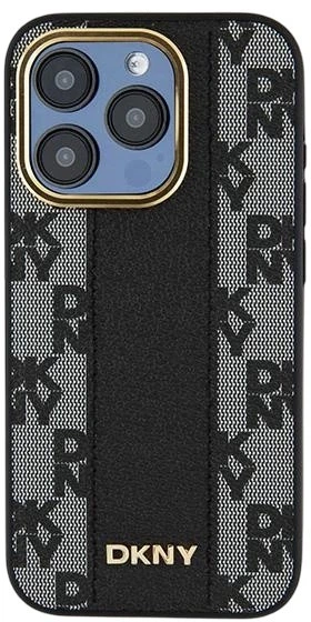 Etui DKNY Leather Checkered Mono Pattern MagSafe do Apple iPhone 15 Pro Black (3666339259853) - obraz 3