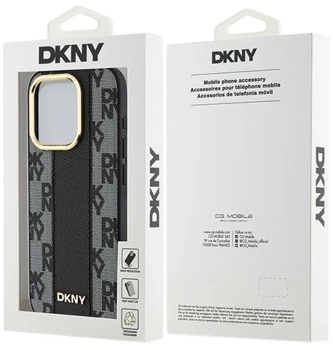 Etui DKNY Leather Checkered Mono Pattern MagSafe do Apple iPhone 15 Pro Black (3666339259853) - obraz 8