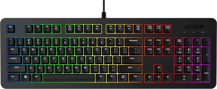 Клавіатура дротова Lenovo Legion K310 RGB Gaming Keyboard USB Black (GY41N91865) - зображення 1