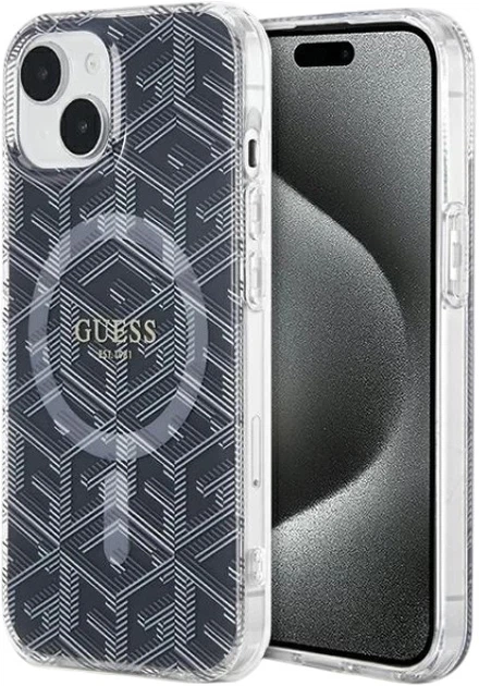Панель Guess IML GCube MagSafe для Apple iPhone 15 Plus/14 Plus Black (3666339221850) - зображення 1