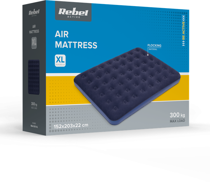 Надувний матрац Rebel Active двомісний 203x152x22 см RBA-5001-XL (5901890123273) - зображення 6