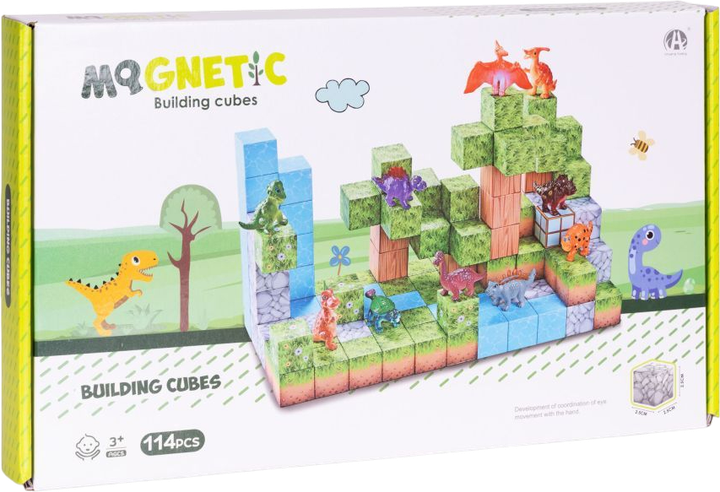Klocki magnetyczne ModernHome by Multistore Dinozaury 114 elementów HC713653 (5905817008438) - obraz 1