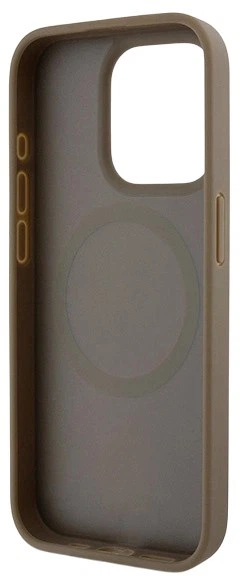 Etui DKNY Leather Monogram Pattern Metal Logo MagSafe do Apple iPhone 15 Pro Brown (3666339261818) - obraz 6
