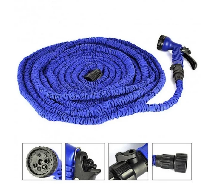 Шланг поливочный растяжной Magic Hose 22.5 м + распылитель 7 положений Magic Hose Blue - изображение 2