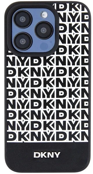Etui DKNY Leather Printed Pattern Metal Logo MagSafe do Apple iPhone 15 Pro Black (3666339262235) - obraz 3