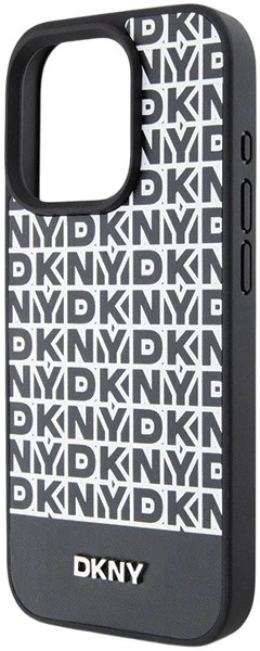 Etui DKNY Leather Printed Pattern Metal Logo MagSafe do Apple iPhone 15 Pro Black (3666339262235) - obraz 5
