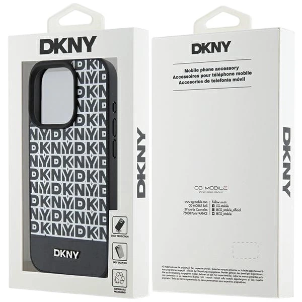 Etui DKNY Leather Printed Pattern Metal Logo MagSafe do Apple iPhone 15 Pro Black (3666339262235) - obraz 8