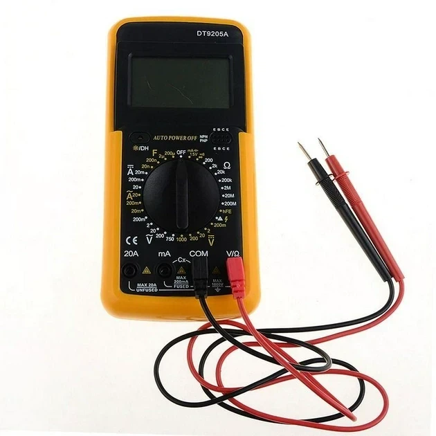 Портативный цифровой мультиметр DT-9205 с дисплеем, тестер силы тока, напряжения, опоры - изображение 2