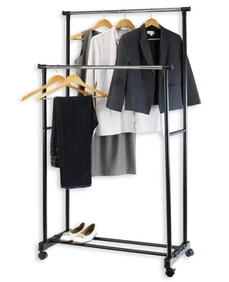 Телескопическая стойка-вешалка для одежды и обуви Double Pole Clothes Horse - изображение 2