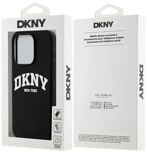 Etui DKNY Liquid Silicone White Printed Logo MagSafe do Apple iPhone 15 Pro Black (3666339266714) - obraz 8