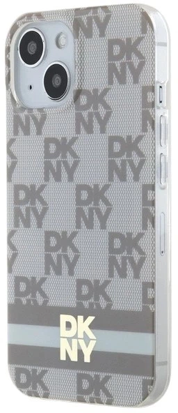 Панель DKNY IML Checkered Mono Pattern & Printed Stripes MagSafe для Apple iPhone 15 Plus / 14 Plus Beige (3666339269500) - зображення 2