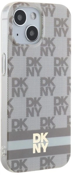 Панель DKNY IML Checkered Mono Pattern & Printed Stripes MagSafe для Apple iPhone 15 Plus / 14 Plus Beige (3666339269500) - зображення 4