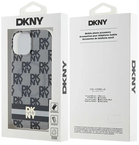 Панель DKNY IML Checkered Mono Pattern & Printed Stripes MagSafe для Apple iPhone 15 Plus / 14 Plus Black (3666339269364) - зображення 8