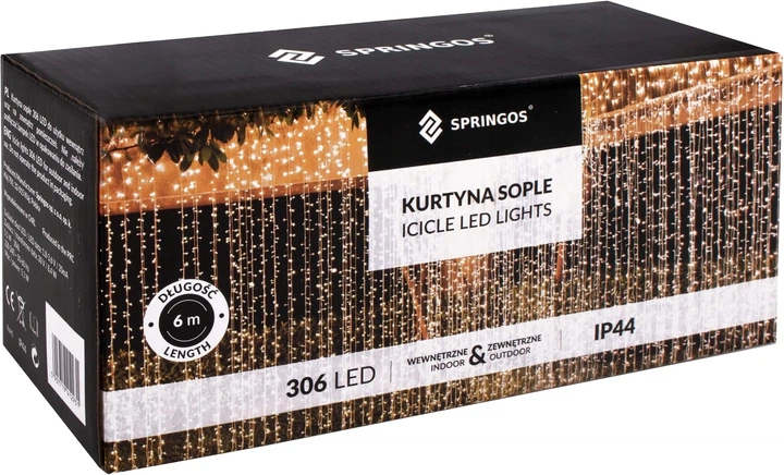 Kurtyna Sople Springos  CL4002 306 LED 6 m (5907719412931)  - obraz 1