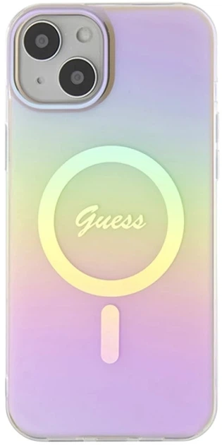 Панель Guess IML Iridescent MagSafe для Apple iPhone 15 Plus/14 Plus Pink (3666339155070) - зображення 2
