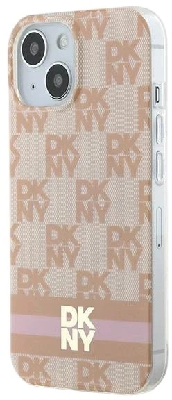 Etui DKNY IML Checkered Mono Pattern & Printed Stripes MagSafe do Apple iPhone 15 / 14 / 13 Pink (3666339269074) - obraz 2