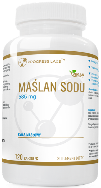 Харчова добавка Progress Labs Бутират натрію Масляна кислота 120 капсул (5907709721104) - зображення 1