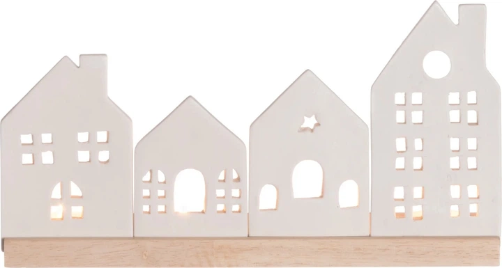Porcelanowa podstawka pod świeczki 4Living Miasteczko 30 x 8 x 16 cm (6410416387956) - obraz 1