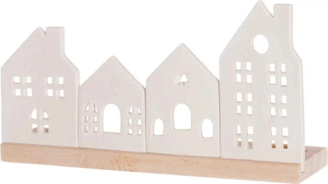 Porcelanowa podstawka pod świeczki 4Living Miasteczko 30 x 8 x 16 cm (6410416387956) - obraz 2