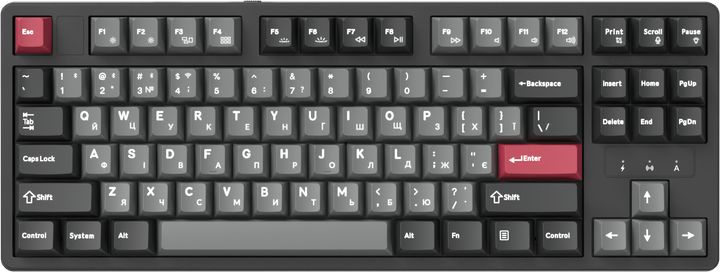 Клавиатура беспроводная GamePro Asgard Ragnar Keychron Super Red Switch Wireless/Bluetooth/USB Black (MK285BK) - Фото 1 Клавиатура беспроводная GamePro Asgard Ragnar Keychron Super Red Switch Wireless/Bluetooth/USB Black (MK285BK) - изображение 1