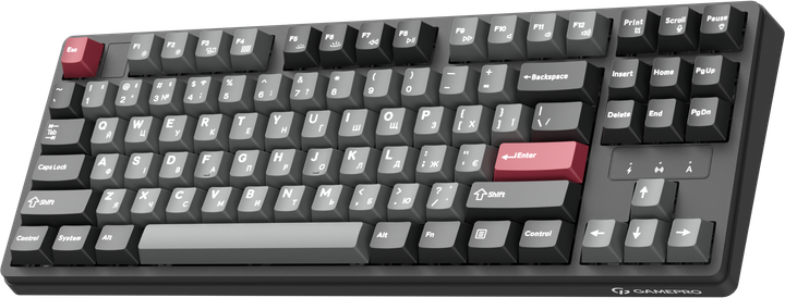 Клавиатура беспроводная GamePro Asgard Ragnar Keychron Super Red Switch Wireless/Bluetooth/USB Black (MK285BK) - Фото 2 Клавиатура беспроводная GamePro Asgard Ragnar Keychron Super Red Switch Wireless/Bluetooth/USB Black (MK285BK) - изображение 2
