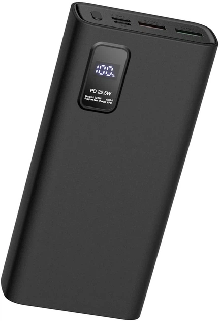 Powerbank Platinet 20000mAh 22.5W + USB-C Cable Black (PMPB20WQC727B) - obraz 2