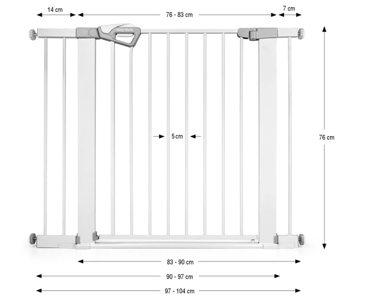 Захисна брамка Milly Mally Бар'єр для сходів з розширеннями Guardy 104 White (5907090700801) - зображення 8